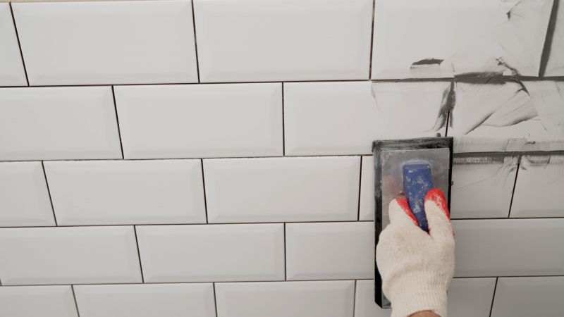 Close-up of Regrouted Tile Surface